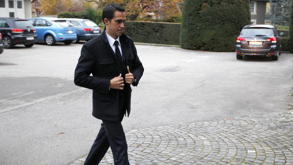 UTSATT: En avgj�relse i dopingsaken mot sykkelstjernen Alberto Contador vil bli offentliggjort kommende mandag, melder Idrettens voldgiftsrett (CAS). Foto: Reuters / Ruben Sprich / Scanpix