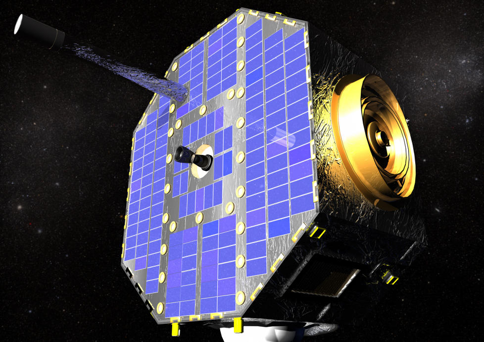 KARTLEGGER Ibex-sonden g�r i bane 322 000 kilometer over jordas overflate, og har som hovedoppgave � kartlegge solsystemets yttergrense. Illustrasjon: AP/NASA