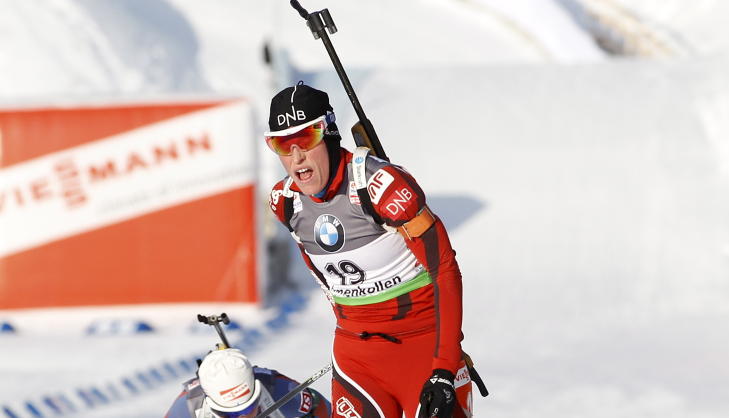�N BOM: Tora Berger gikk inn til tredjeplass etter �n strafferunde. Hun ville neppe tuktet Neuner selv med feilfri skyting. Foto: H�kon Mosvold Larsen, Scanpix