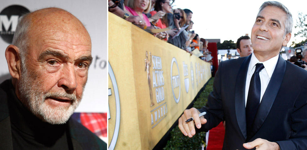 POP: B�de Sean Connery og George Clooney kommer h�yt p� dr�mmepilotlista. Foto: AP og REUTERS