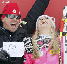 Lindsey Vonn tok sin 50. v-cupseier