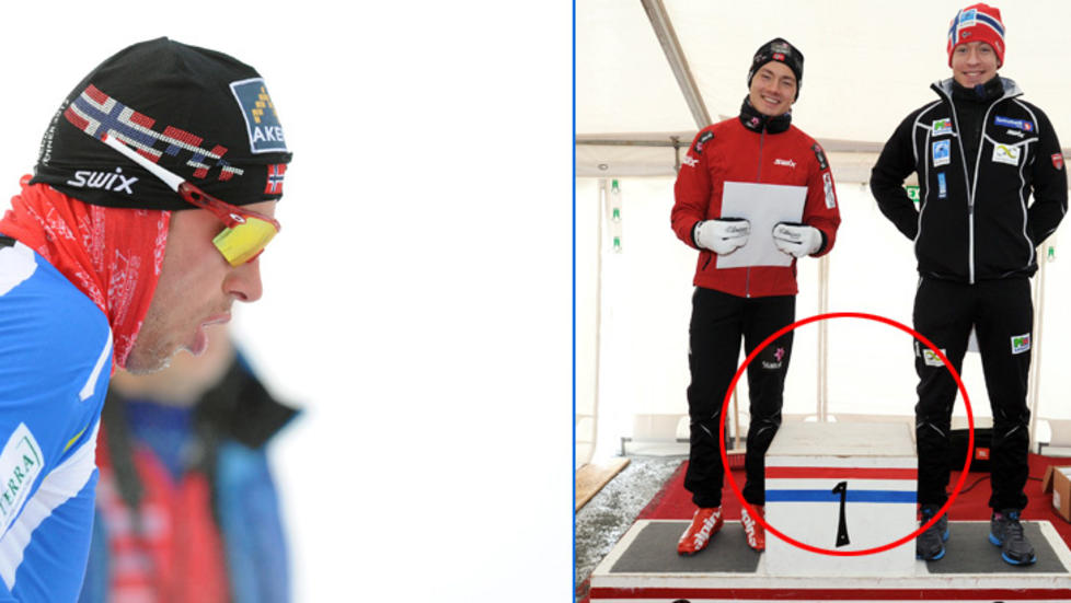 MISFORST�ELSE: John Northug sier s�nnen stilte til premieseremoni - men til feil tid.Foo: SCANPIX