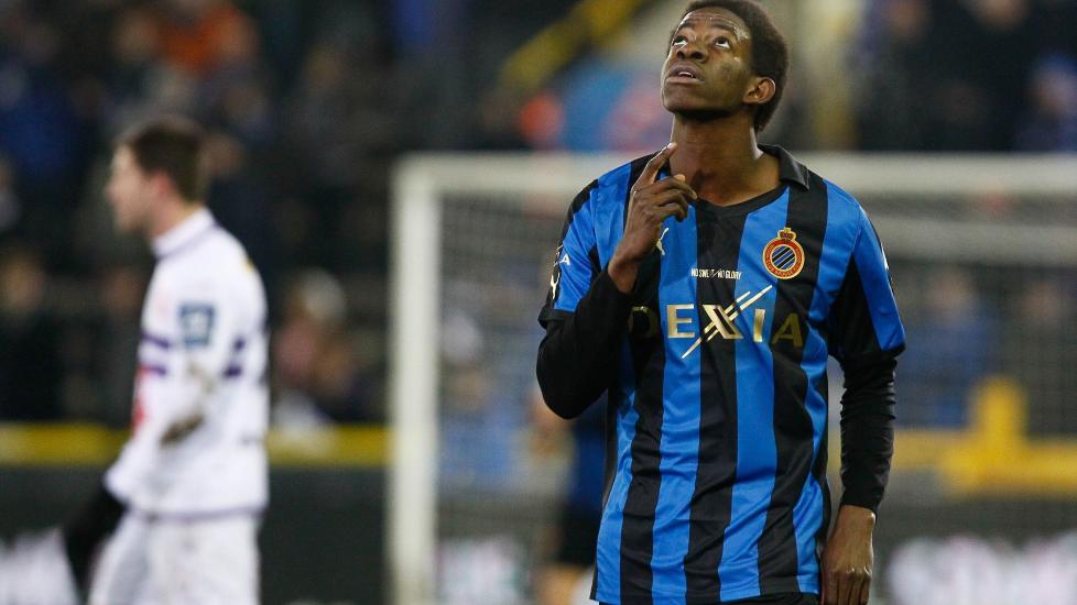 SCORET: Club Brugges Mushaga Bakenga scoret da laget vant 5-1. Foto: AFP PHOTO / MICHEL KRAKOWSKI