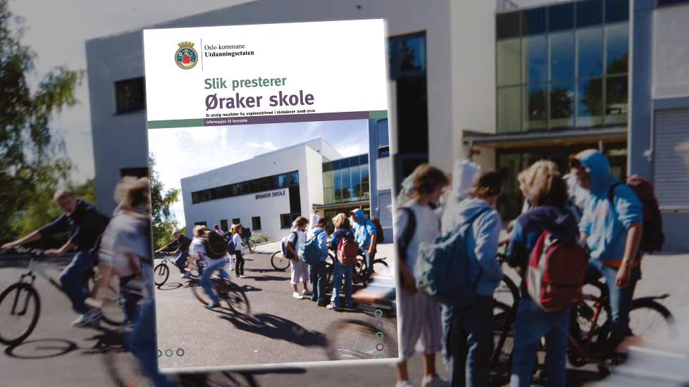 IKKE S�NN: - Hvordan elevene presterer har mye � gj�re med foreldrenes utdanning og bakgrunn. Derfor gir dette veldig liten informasjon om hva skolene gir elevene av kunnskap, sier kunnskapsminister Kristin Halvorsen om resultatpresentasjonen i brosjyrer av denne typen, utgitt av Utdanningsetaten i Oslo kommune.