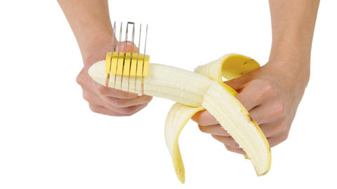 BANANKUTTER: Skj�r rette pene skiver med denne. FOTO: Produsenten
