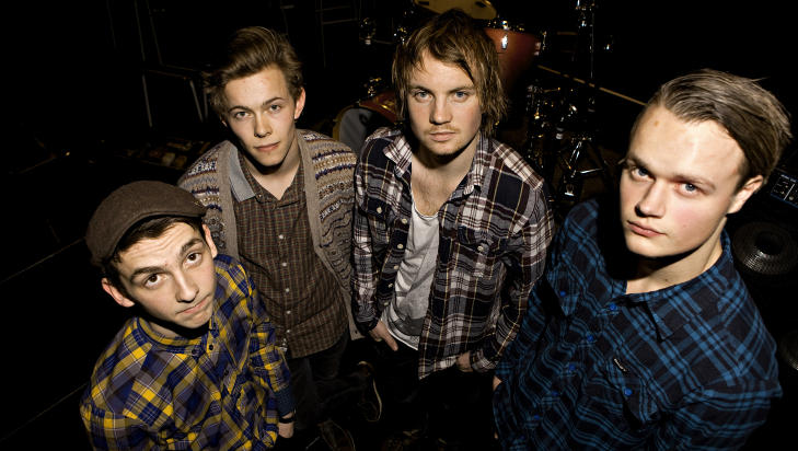 KVARTETT N�: Honningbarna, Edvard Valberg, Fredrik Justnes, Lars Emmelthun og Christoffer Tr�dal.