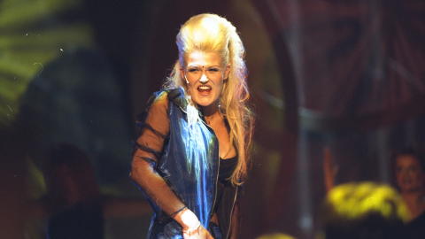 H�YT H�R: P� spellemannsutdeling i Oslo Spektrum, men Birgitte Moe i Infinity klarte aldri � nyte scenelivet. Foto: NRK