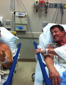 Schwarzenegger og Sylvester sammen p� sykehus