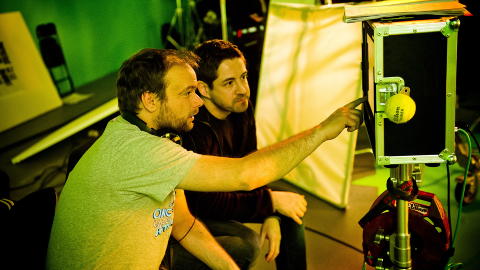 LITEN, MEN STOR: Kortfilmen �Tunnelen� er, sin korte form til tross, en sv�rt ambisi�s spesialeffektfilm. Her er regiss�r Andr� �vredal og VFX-supervisor �ystein Larsen. Foto: H�kon Eikesdal / Dagbladet