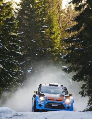�stberg p� pallen i Rally Sverige