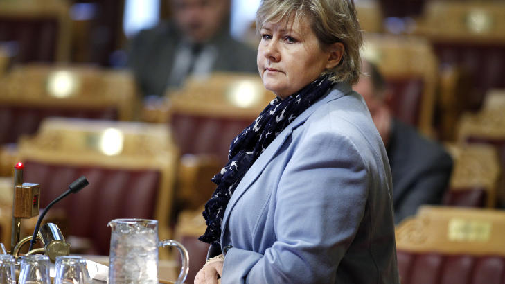 SKAL VITNE: Erna Solberg skal vitne mot Mulla Krekar i retten.
Foto: Erlend Aas / Scanpix