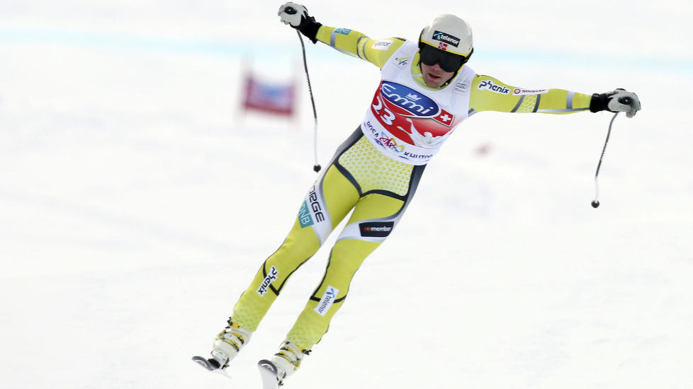 IMPONERTE: Kjetil Jansrud endte p� 7.-plass og gjennomf�rte sitt beste utforrenn noen gang i verdenscupen i Sotsji l�rdag. Sveitseren Beat Feuz vant i l�ypa der OL-utforen kj�res om to �r. Foto: Scanpix