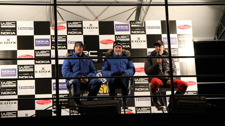 P� TREDJEPLASS: Petter Solberg er nummer tre f�r siste dag av Rally Sverige. Foto: Roy Wahlstr�m