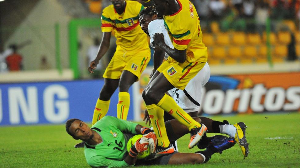 TAPTE: Ghana og Adam Larsen Kwarasey tapte bronsefinalen mot Mali.  Foto: AFP PHOTO / ALEXANDER JOE