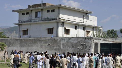 SKJULESTEDET: I denne villaen i Abbottabad hadde Osama bin Laden skjult seg i lengre tid. Foto: AFP PHOTO/ AAMIR QURESHI