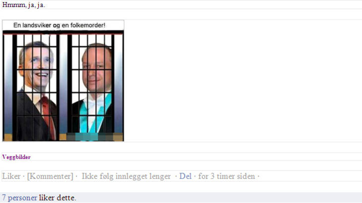 FRA FACEBOOK:  Dette er ikke over streken mener Johnny W�hler. Faksimile: Facebook