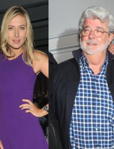George Lucas og Maria Sharapova på motevisning