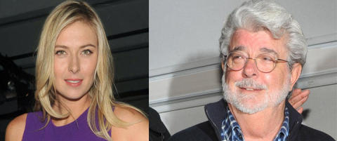 George Lucas og Maria Sharapova på motevisning