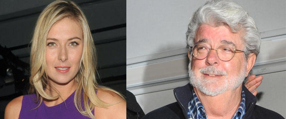George Lucas og Maria Sharapova på motevisning
