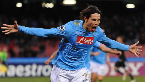 SCORET ETT. Edinson Roberto Cavani. Foto:    AFP PHOTO / ANDREAS SOLARO