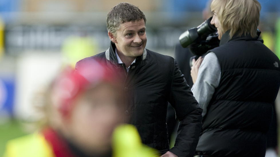 FORN�YD:  Ole Gunnar Solskj�r etter 3-0-seier. 
Foto: Svein Ove Ekornesvaag / Scanpix