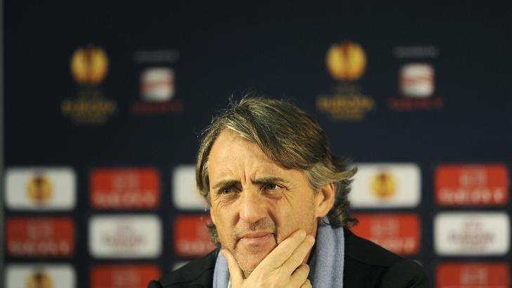 SJEFEN: City-sjef Roberto Mancini. Foto:   AFP PHOTO/ FRANCISCO LEONG