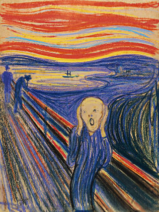 TIL SALGS: Auksjonshuset Sotheby's skal 2. mai selge den ene av to versjoner av Edvard Muchs �Skrik� i pastell. Det har fram til n� v�rt i privat eie hos Petter Olsen. Foto: Sothebys / Scanpix