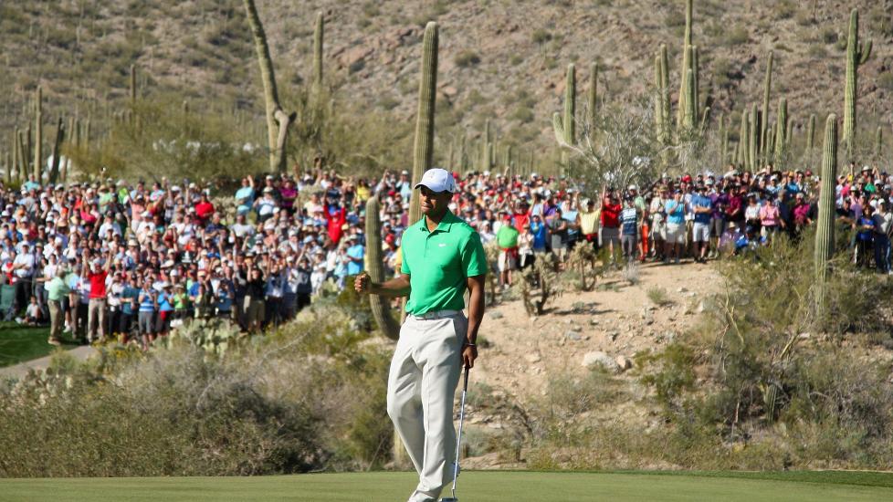 SLET: Tiger Woods slet seg inn i kampen etter en d�rlig start og gikk s� vidt videre fra 1. runde i matchplaymesterskapet i golf onsdag. Foto: Christian Petersen/Getty Images/AFP