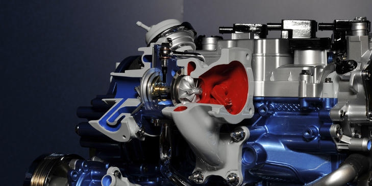 MER KRAFT: Her er turboen som gj�r det mulig � hente ut mye krefter fra en liten motor. FOTO: Ford