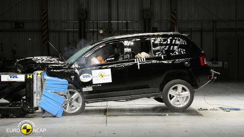 T�FFE KRAV: Kravene til full pott i EuroNCAPs tester er skjerpet. Likevel er to av fem stjerner katastrofalt d�rlig. Foto: EuroNCAP