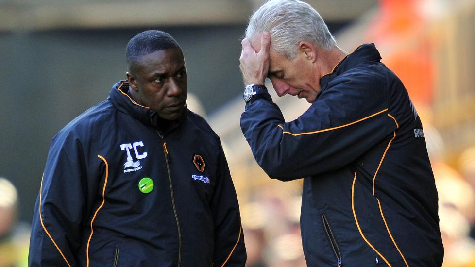 OVERTAR WOLVES: Manager Terry Connor f�r lede Wolverhampton ut sesongen. Han overtok det midlertidige ansvaret da Mick McCarthy fikk sparken i midten av februar. Connor var assistenttrener for McCarthy. Foto: AFP Photo / Glyn Kirk / Scanpix