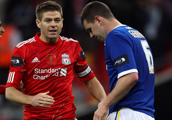 FETTERE. Liverpools Steven Gerrard og Cardiffs  Anthony Gerrard. Foto: AP Photo/Nick Potts/PA