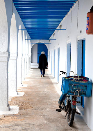 STILLHET: Fra svalgangen til synagogen p� Djerba, et sted de fleste turister bes�ker. Foto: BARBRO F. STEINDE
