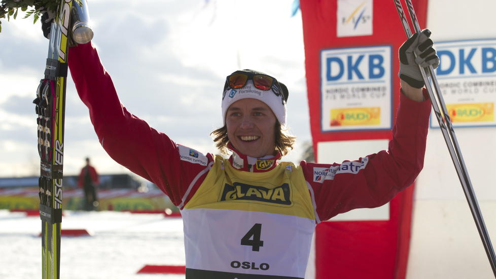 STERK I SPORET: Mikko Kokslien klarte bare nesten � hente inn Bryan Fletcher mot slutten, og dermed m�tte bursdagsbarnet (27 �r i dag) ta til takke med annenplass for annen dag p� rad.Foto: Terje Bendiksby / Scanpix