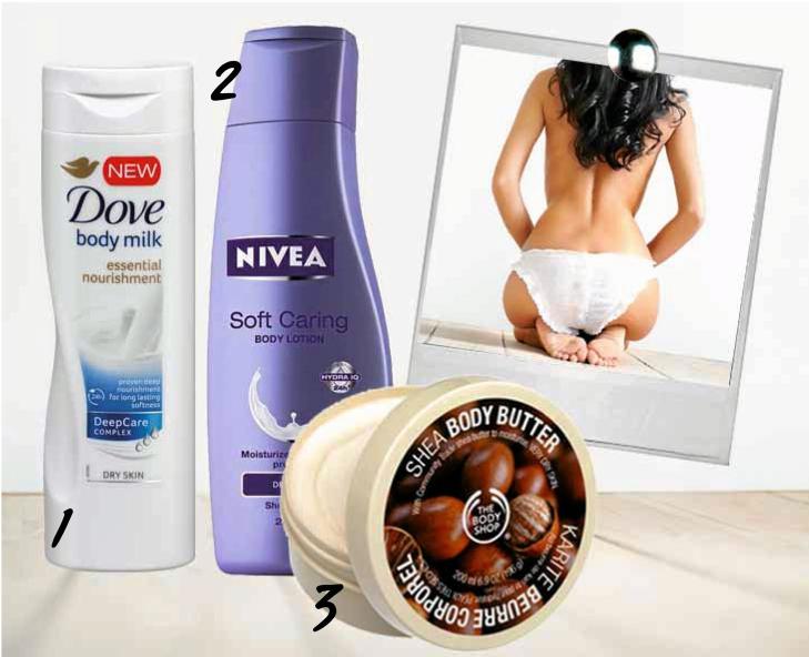 FAVORITTBODYLOTION: Her er v�re favoritter i body lotion-klassen: Nivea, The Body Shop og Dove! FOTO: Bulls og produsentene