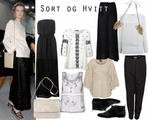 SORT OG HVITT: Modellen er avslappet i sort og hvit hos Valentino. Sort stroppel�s kjole fra Gina Tricot, kr 249, blusetopp fra Indiska, kr 349, bukseskj�rt fra By Malene Birger, kr 1899, hvit overdel fra Bruuns Bazaar, kr 1199, bukser fra Day Birger et Mikkelsen, kr 1999, champagnefarget genser fra KappAhl, kr 299, m�nstret topp fra Vila, kr 300, sko fra Zara, kr 299. Foto: James Cochrane/Kim Arnold Weston og produsentene