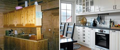 Hvitmaling og sliping totalforvandlet hytta
