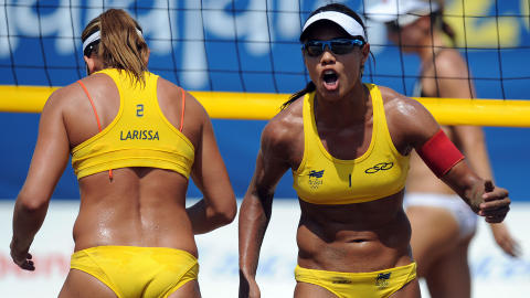 BRASIL: Juliana Silva og Larissa Franca fra Brasil. Foto: AFP PHOTO/Juan Barreto BRASIL: Juliana Silva og Larissa Franca fra Brasil. Foto: AFP PHOTO/Juan Barreto