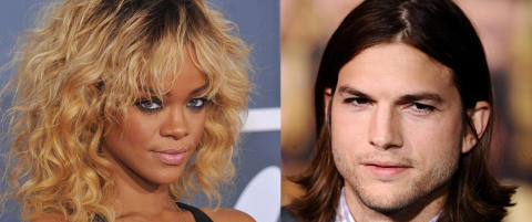 Rihanna benekter romanse med Ashton Kutcher