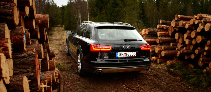 I SITT RETTE ELEMENT: Med litt ekstra bakkeklaring er Allroad bedre p� d�rlige hytteveier enn vanlige A6. Men noen utpreget terrengbil er den ikke. Foto: ANDREAS HANDELAND
