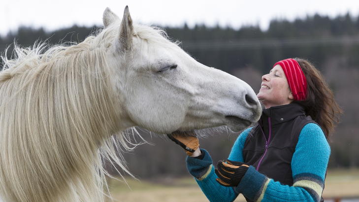 HEST SOM TERAPI: Til daglig jobber psykolog Anita Veimo som psykolog på Regionalt kompetansesenter for spiseforstyrrelser (RKSF) på Stjørdal og bruker hest som terapi for sine pasienter. Veimo har drevet med hest siden hun var 9 år gammel. Foto: OLE MORTEN MELGÅRD/DAGBLADET HEST SOM TERAPI: Til daglig jobber psykolog Anita Veimo som psykolog på Regionalt kompetansesenter for spiseforstyrrelser (RKSF) på Stjørdal og bruker hest som terapi for sine pasienter. Veimo har drevet med hest siden hun var 9 år gammel. Foto: OLE MORTEN MELGÅRD/DAGBLADET