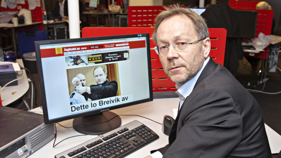 FORBEREDER DEKNING AV RETTSSAKEN:. Dagbladets redakt�r John Arne Markussen varsler en ny alternativ forside p� DB.no uten artikler om terrorsaken som starter i Oslo tingrett neste uke. Foto: Torbj�rn Berg / Dagbladet