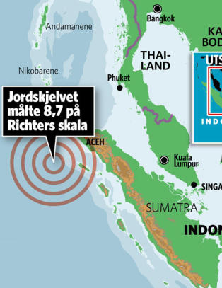Tsunamivarsel etter stort jordskjelv utenfor Indonesia