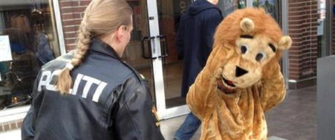 Her jages tiggeren kledd ut som l�ve fra sentrum