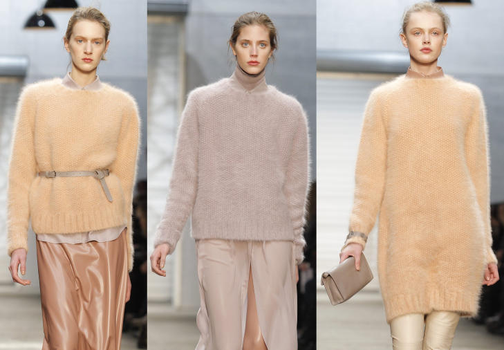 FEMININT: Designer Richard Nicoll er kjent for sine feminine farger og stoffer. Her fra hans h�st- og vinterkolleksjon fra fjor�ret. Foto: Stella Pictures