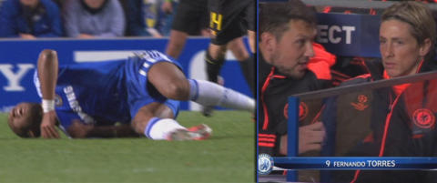 Viste oppgitt Torres p� benken mens Drogba rullet rundt