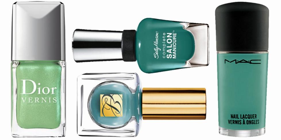 GR�NT ER SKJ�NT: Gr�nt og aqua-farger er en stor trend b�de p� mote- og neglelakkfronten denne v�ren. FOTO: Produsentene