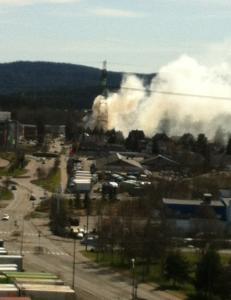 Enebolig med 21 registrerte personer i brann p� L�renskog