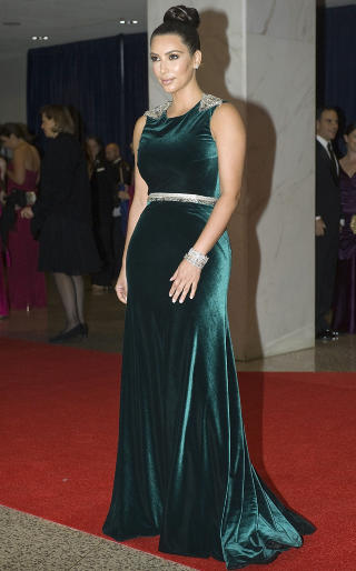 DET HVITE HUS: Kim Kardashian fra middagen i Det Hvite Hus. Foto: Jonathan Ernst / Reuters / NTB Scanpix
