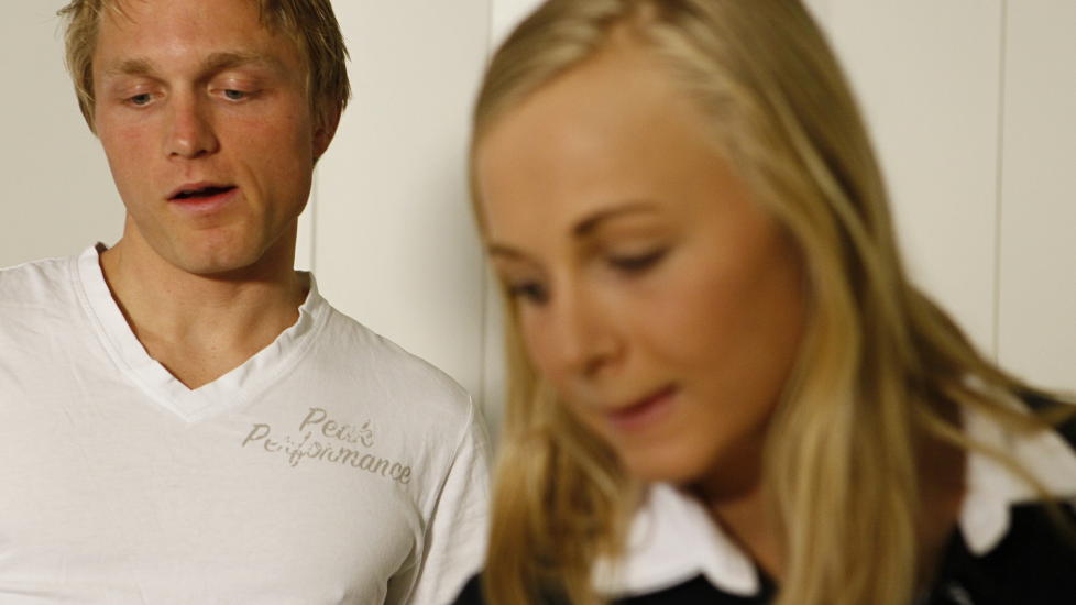 BRA GJORT: S�sknene Hege og H�vard B�kko hadde mot til � komme tilbake til landslaget. Det er bra gjort. FOTO: Heiko Junge / NTB Scanpix.